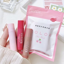 Kit de 3 Bálsamo labial hidratante con color.