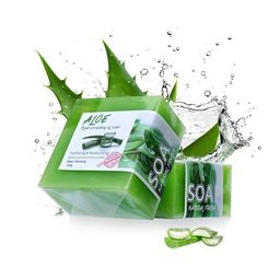 Jabón de aceite esencial de planta de aloe.