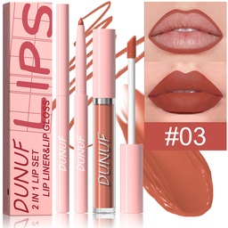 Set de labios 2 en 1, delineador de labios y un brillo labial. (#03)