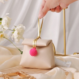 Bolsa de cuero (13X11.5X5) BEIGE