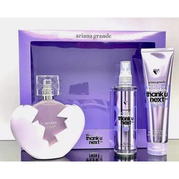 SET ARIANA GRANDE THANK U NEXT 2.0 WOMEN  ( 3 PC )3.4 OZ  EDP SP / 3.4 OZ BODY SOUFFLE / 4.0 OZ BODY MIST