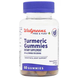 Walgreens Free & Pure Turmeric 200mg Gummies Natural Peach & Mango, 60.0 ea