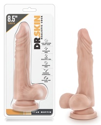 [735380113933] Blush Dr. Skin Stud Muffin 8.5&quot; Dong w/Suction Cup - Beige