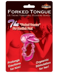 [818631022922] Forked Tongue X-treme Vibrating Pleasure Ring-Magenta